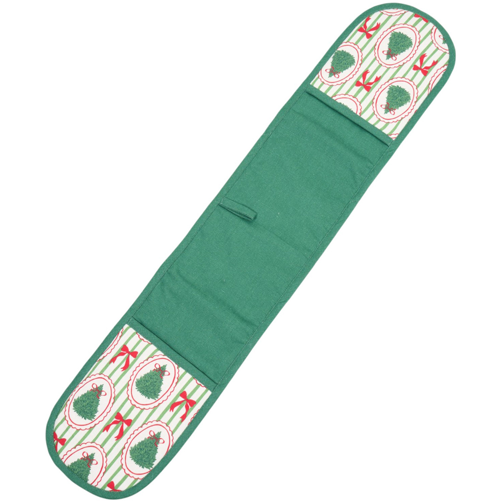 Christmas Tree Bow Double Oven Glove Green Image 4
