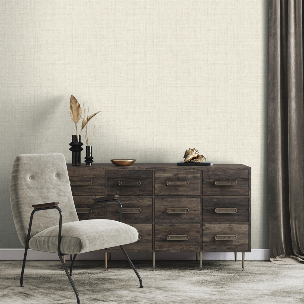 Fine Décor Denver Texture Fabric Effect Natural Wallpaper Image 2