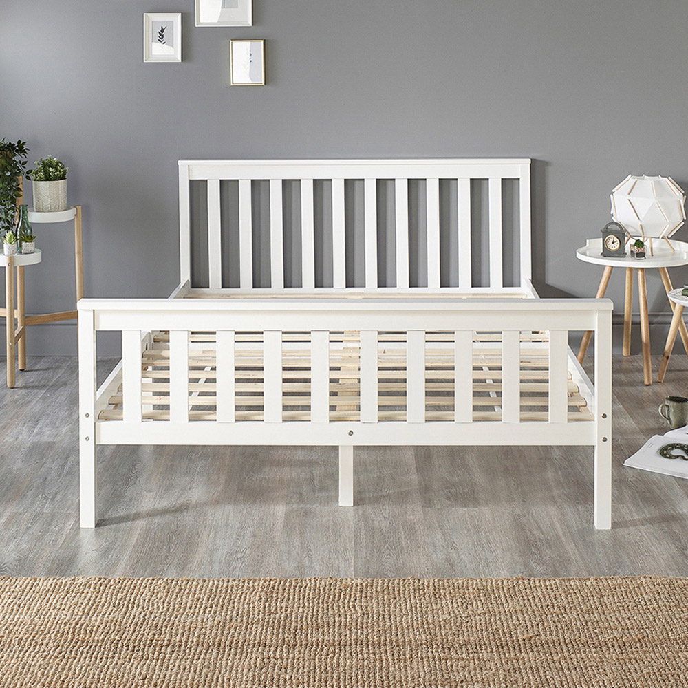 Aspire Atlantic Double White Bed Frame Image 3