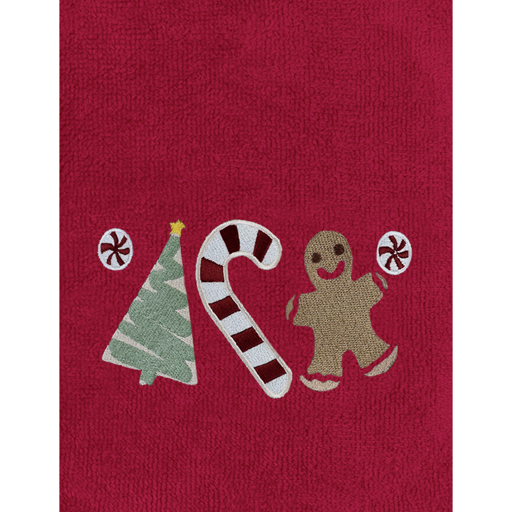 Noel Square Sweet Shop Red Hand Towel 2 Pack Image 3