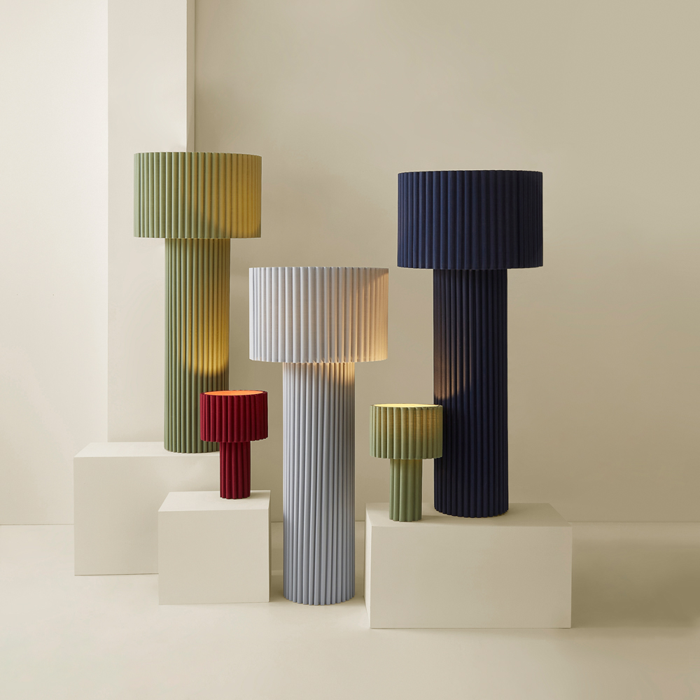 ValueLights Lenny Burgundy Wine Drum Lamp Shade Ribbed Full Fabric LED Table Lamp Image 7