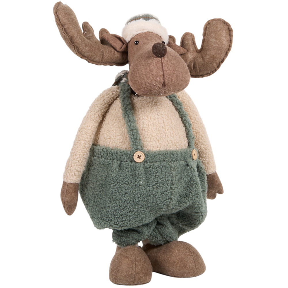 Extendable Cosy Christmas MooseCream and Green Image 4