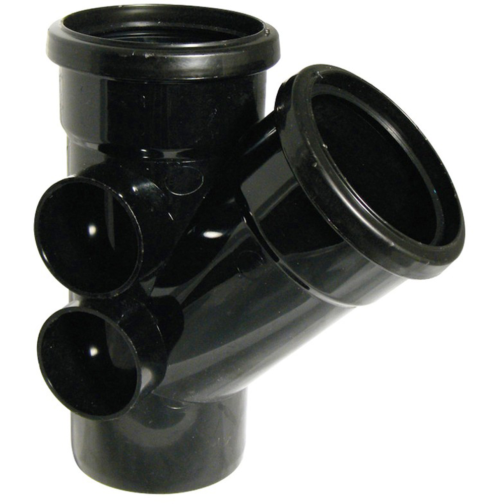 FloPlast Ring Seal Soil 135 Degree Branch Black 110mm Image