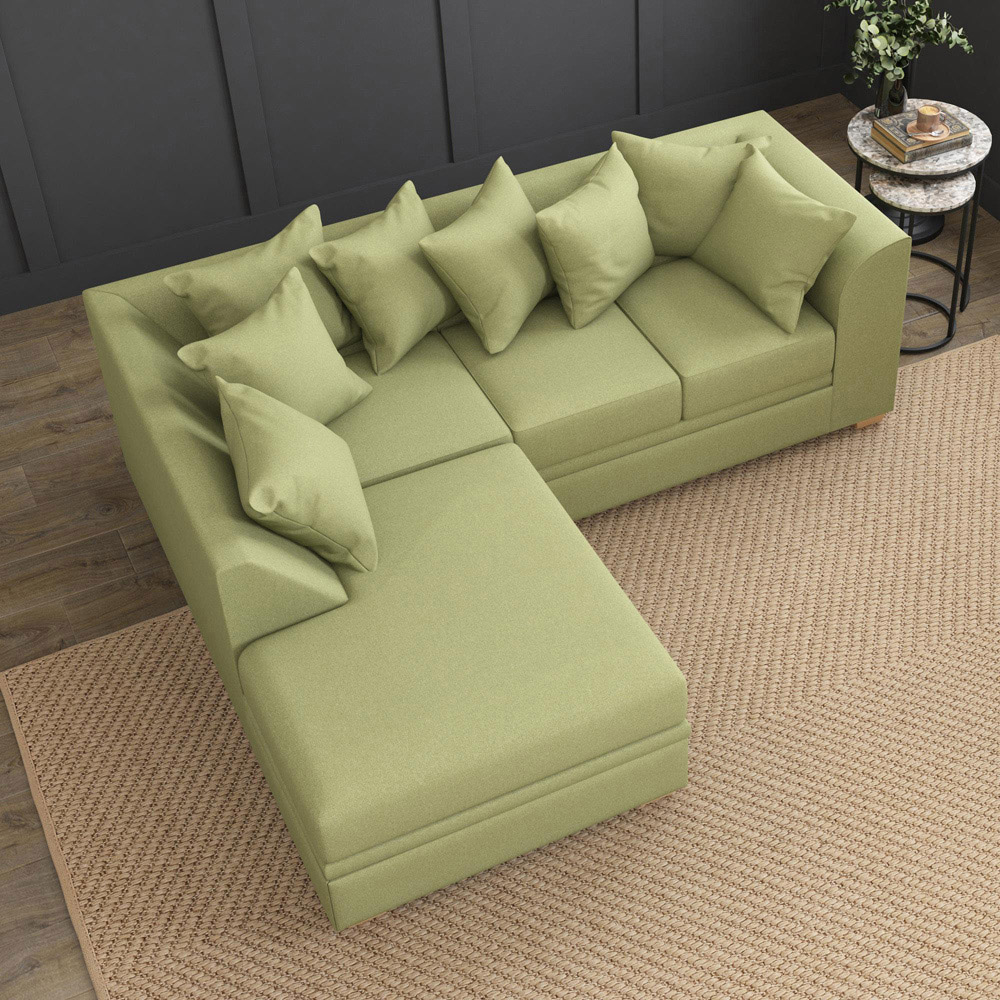 Modo 3 Seater Venice Olive Left Hand Scatter Back L-Shape Corner Sofa Image 7