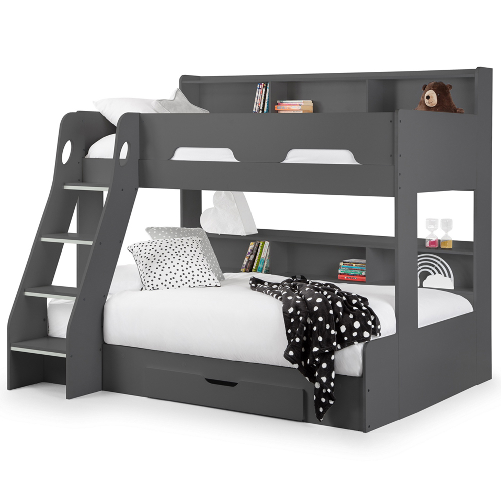 Julian Bowen Orion Triple Sleeper Anthracite Single Drawer Bunk Bed Image 3