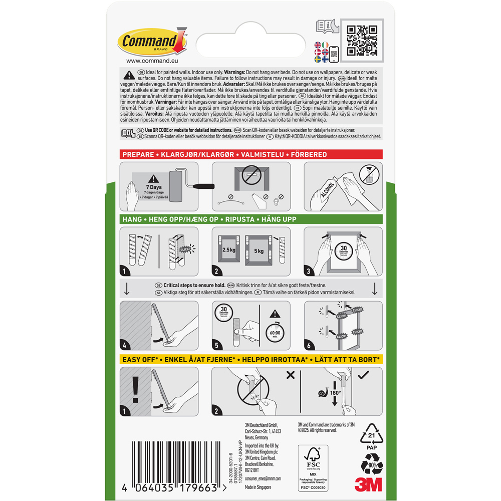 Pack of 12 Command Picture Narrow Hanging Strips Image 2