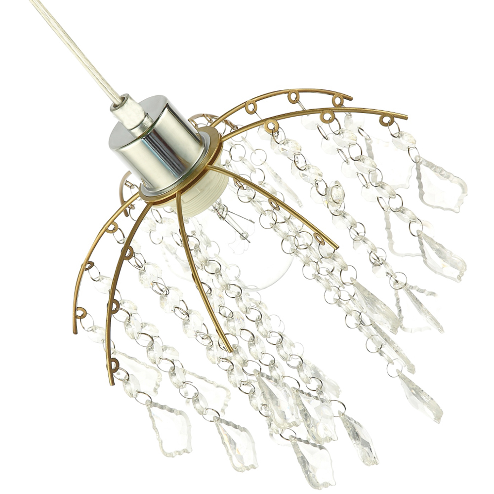 Happy Homewares Gold Frame Waterfall Pendant Shade with Acrylic Droplet Image 6