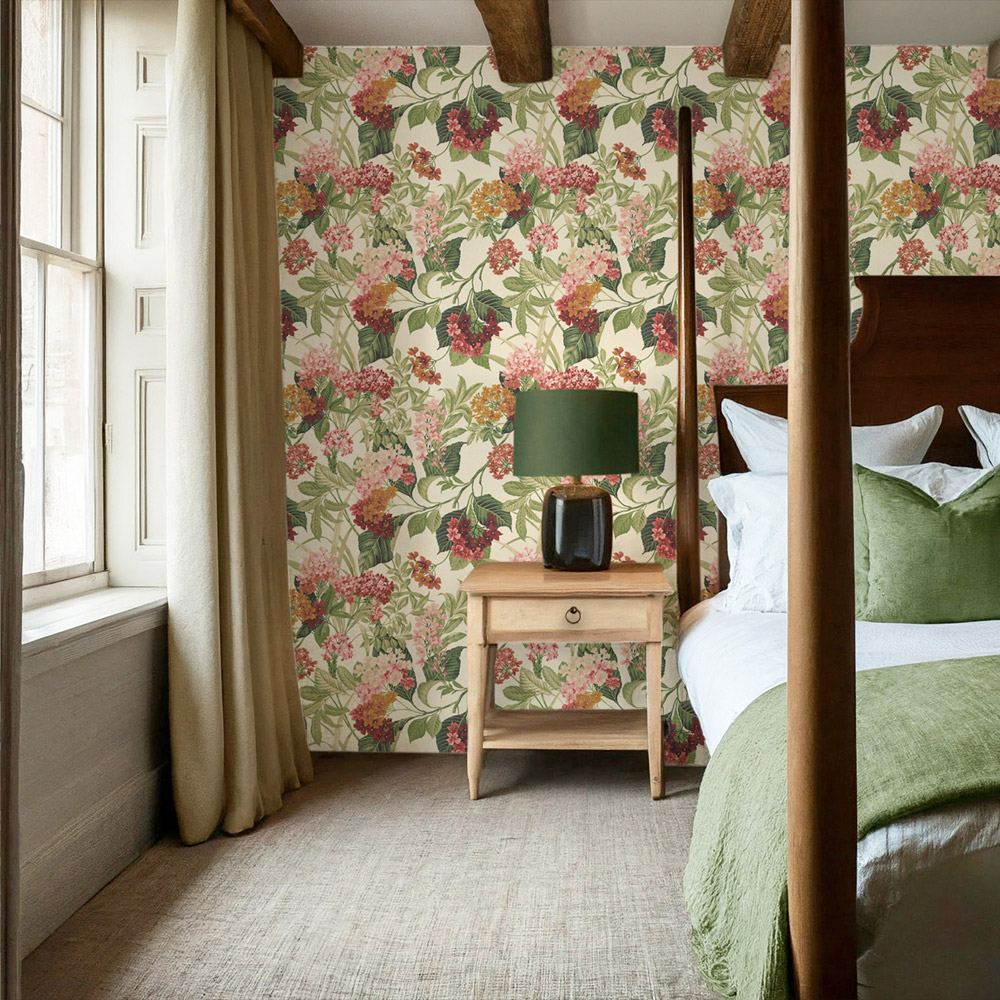 Belgravia Decor Misaki Sage and Orange Wallpaper Image 2