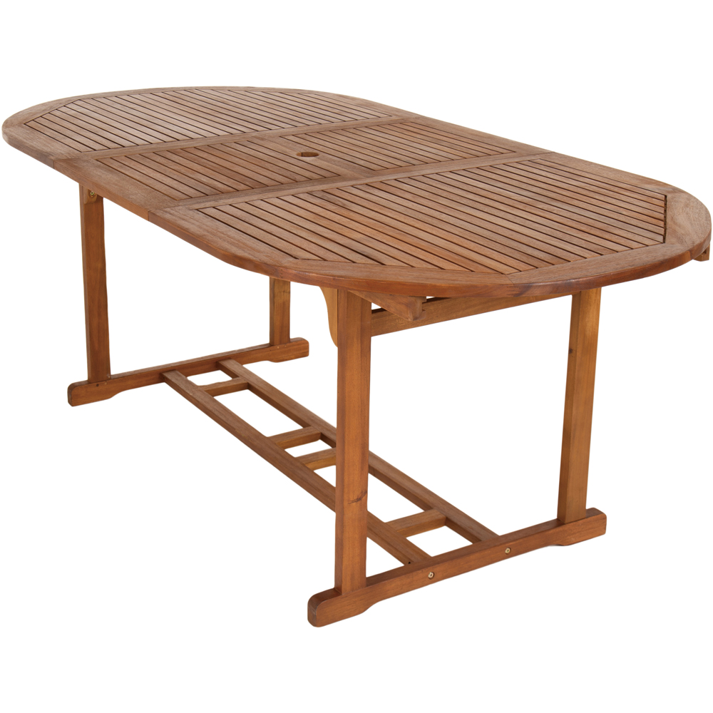 Charles Bentley Acacia 6 Seat Oval Extendable Dining Set Image 7