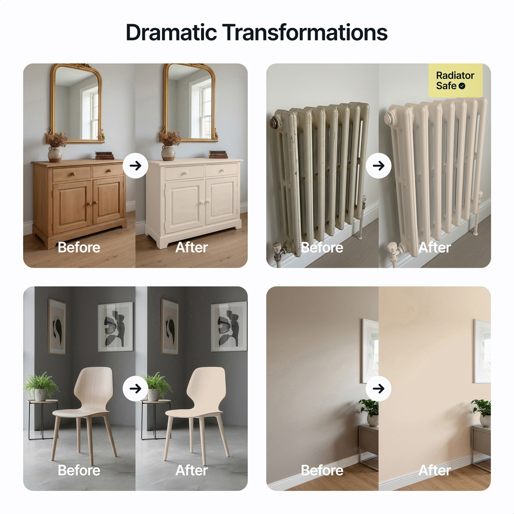 Hemway Buttercream White Furniture and Walls Matt Chalk Paint 1L Image 5