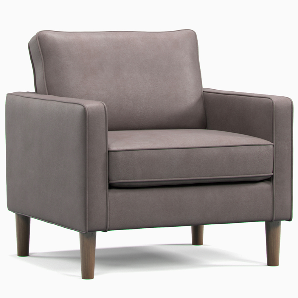 Bexhill Grey Faux Leather Armchair Image 2