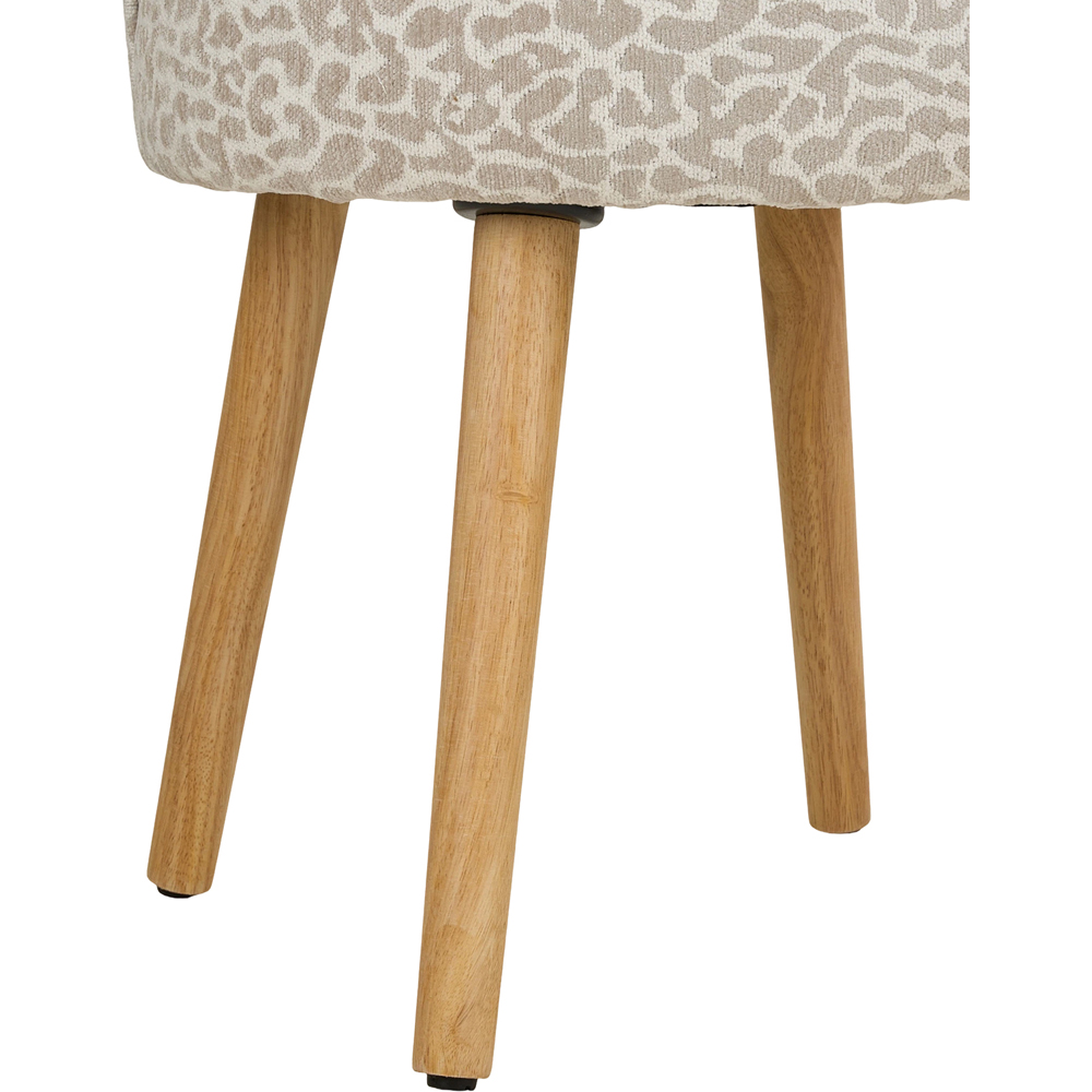 Living and Home Leopard Print Chenille Low Backrest Vanity Stool Image 3