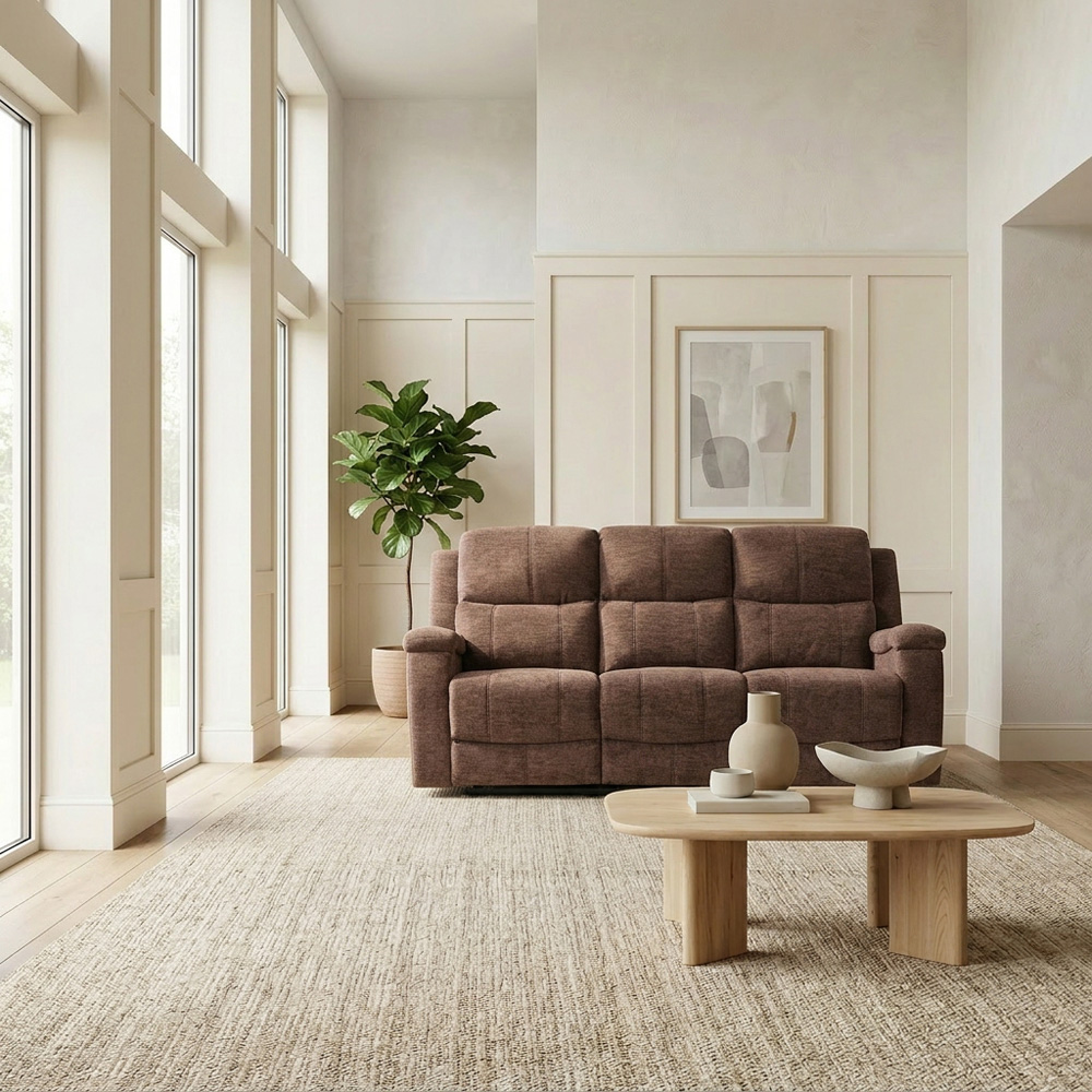 Ledbury 3 Seater Recliner Sofa Dark Brown Image 2
