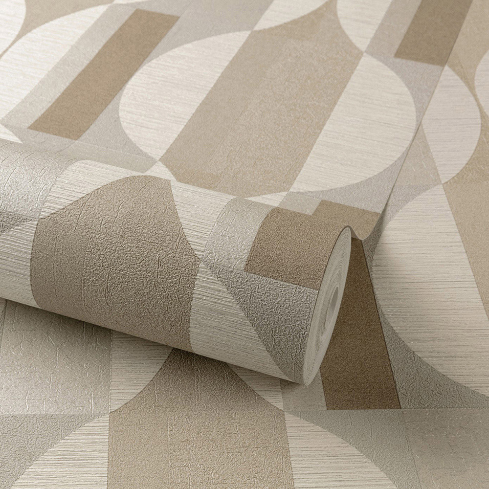 Grandeco Fuma Taupe Wallpaper Image 2