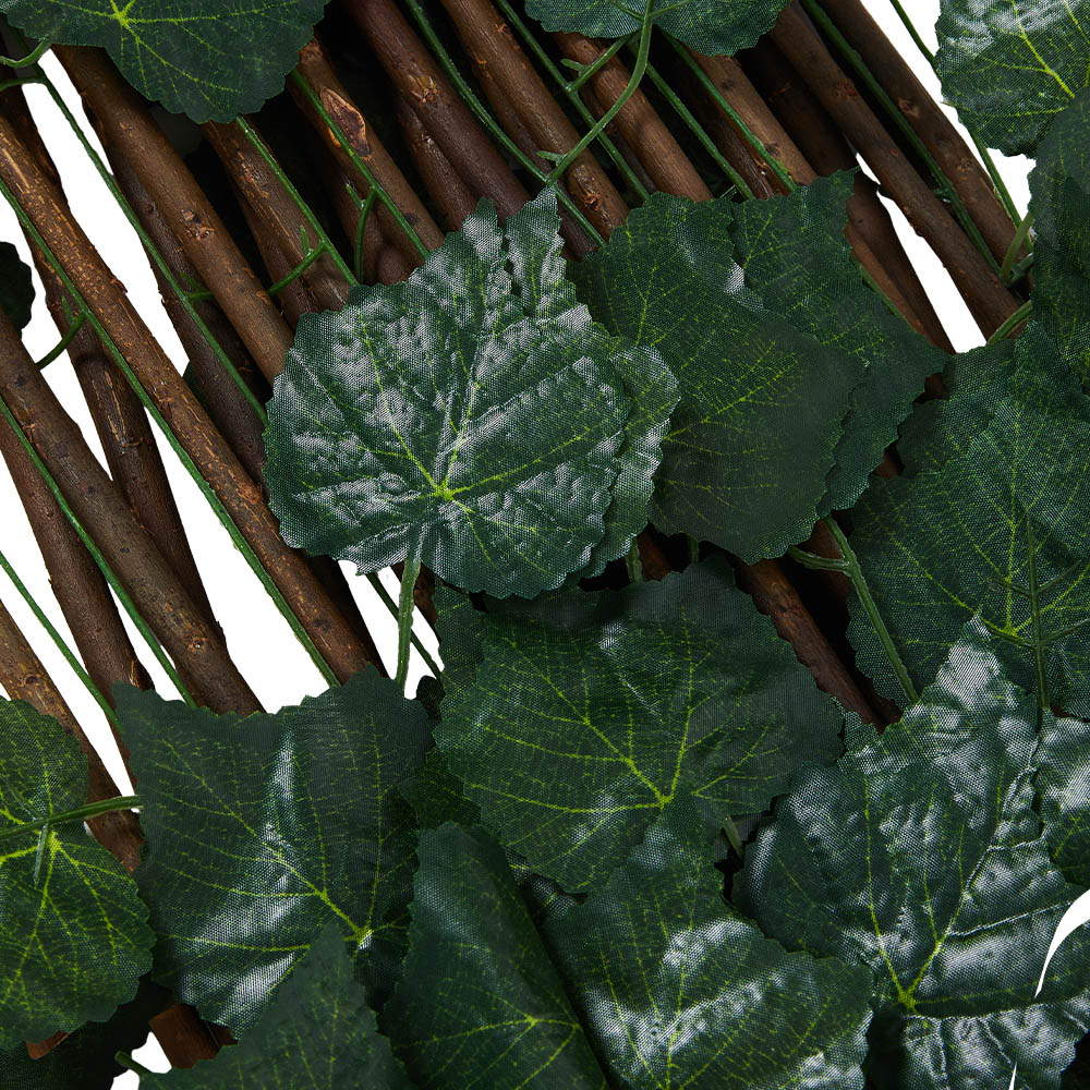 Living and Home 6.4 x 3.2ft Retractable Hedge Panel with Artificial Grape Leaf Image 5