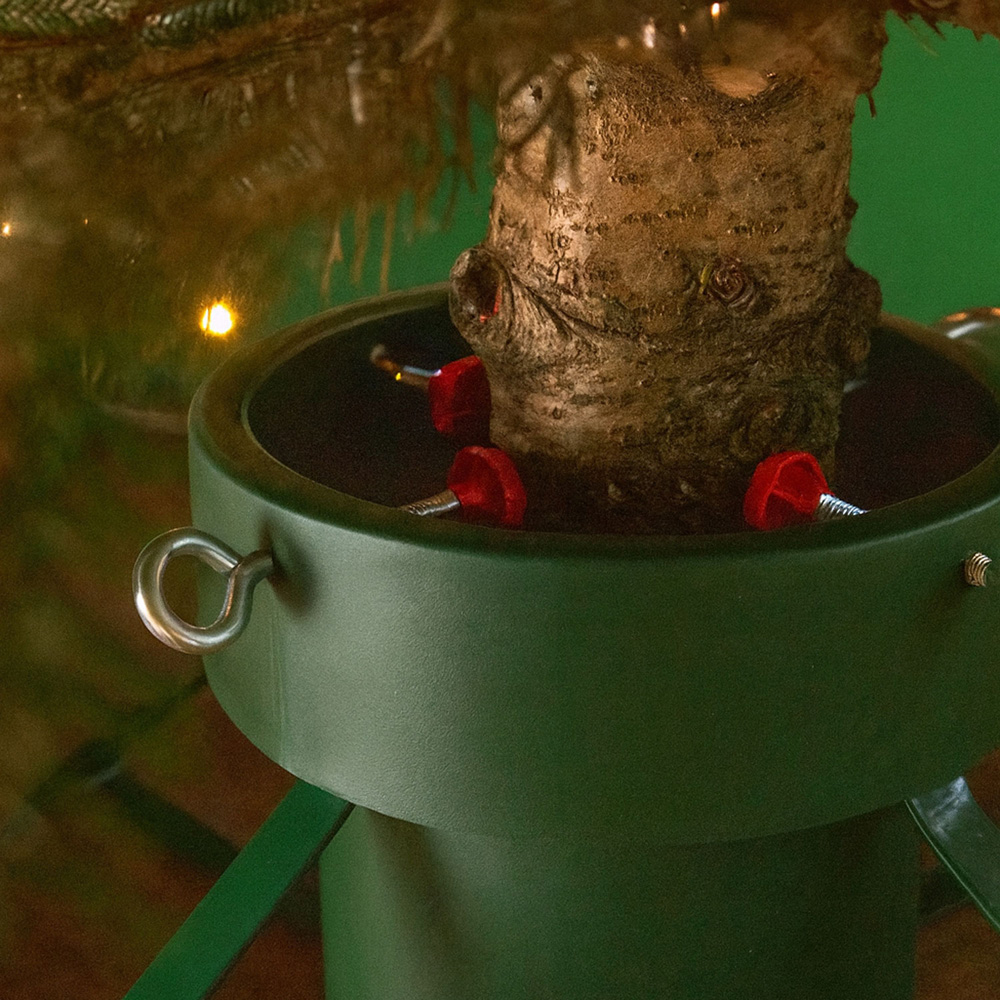 Neo Green Real Christmas Tree Stand with Metal Base Image 3