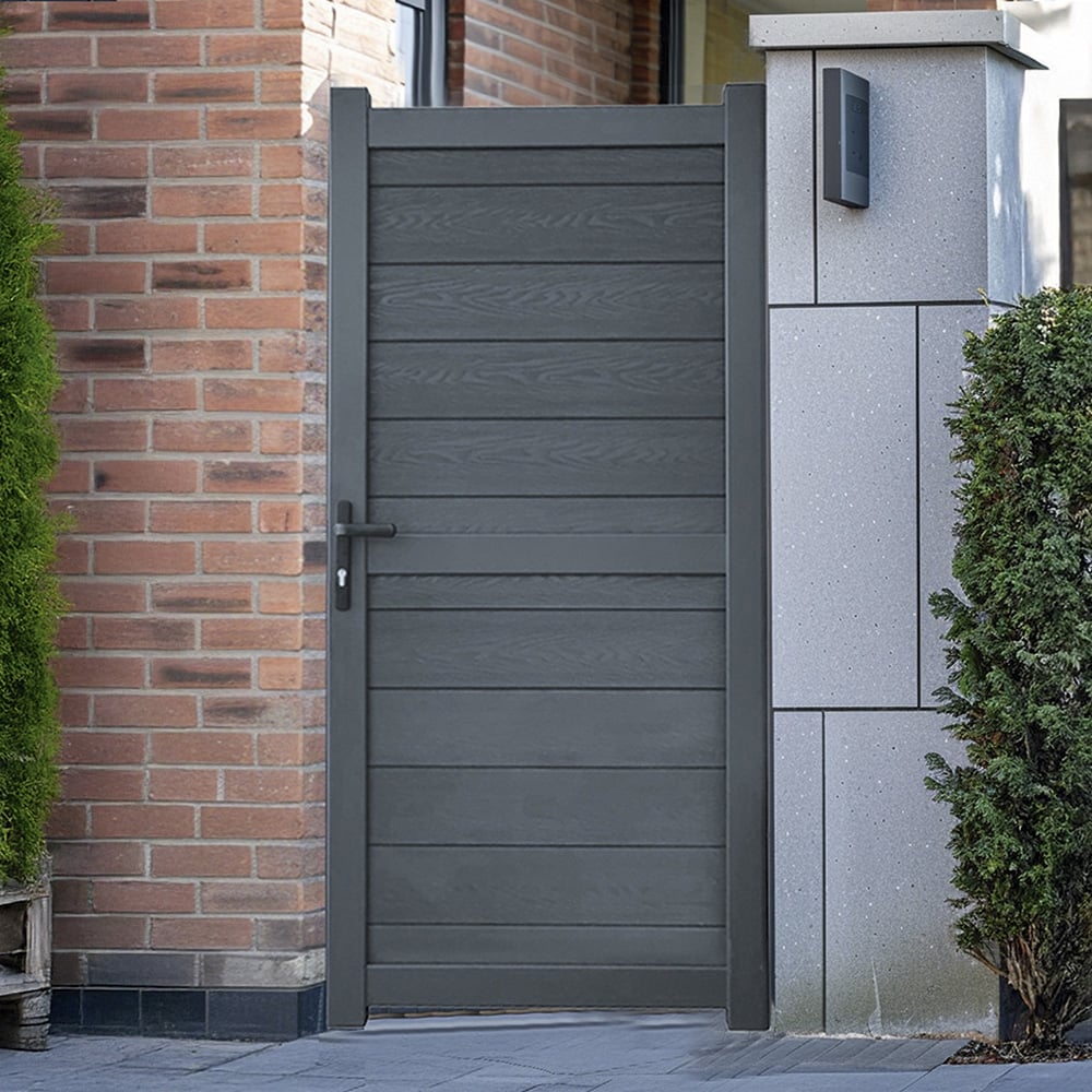 Readymade Gates Grey Aluminium Composite Horizontal Infill Pedestrian Gate 1800 x 950mm Image 2