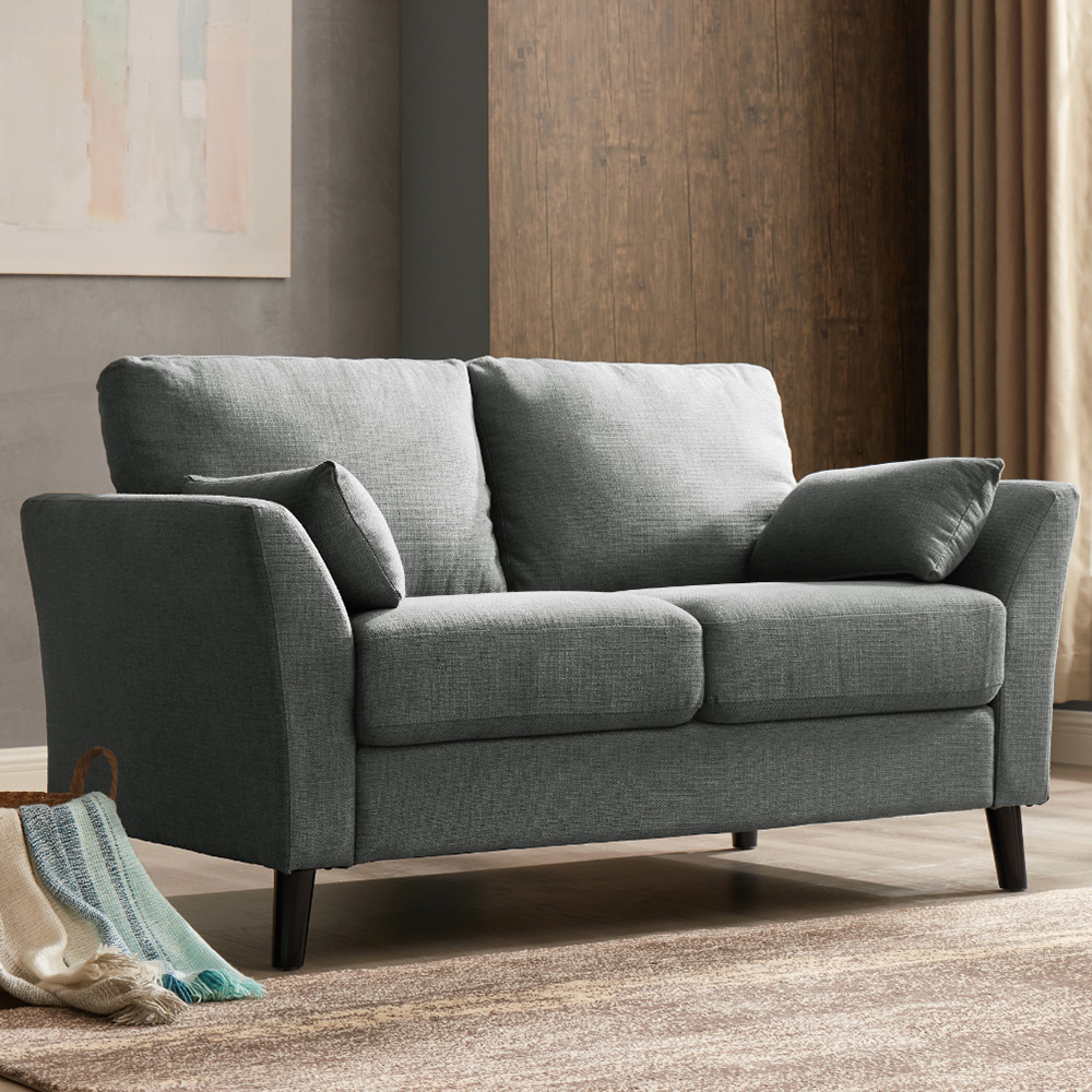 Home Detail Stella 2 Seater Grey Velvet Sofa Image 1