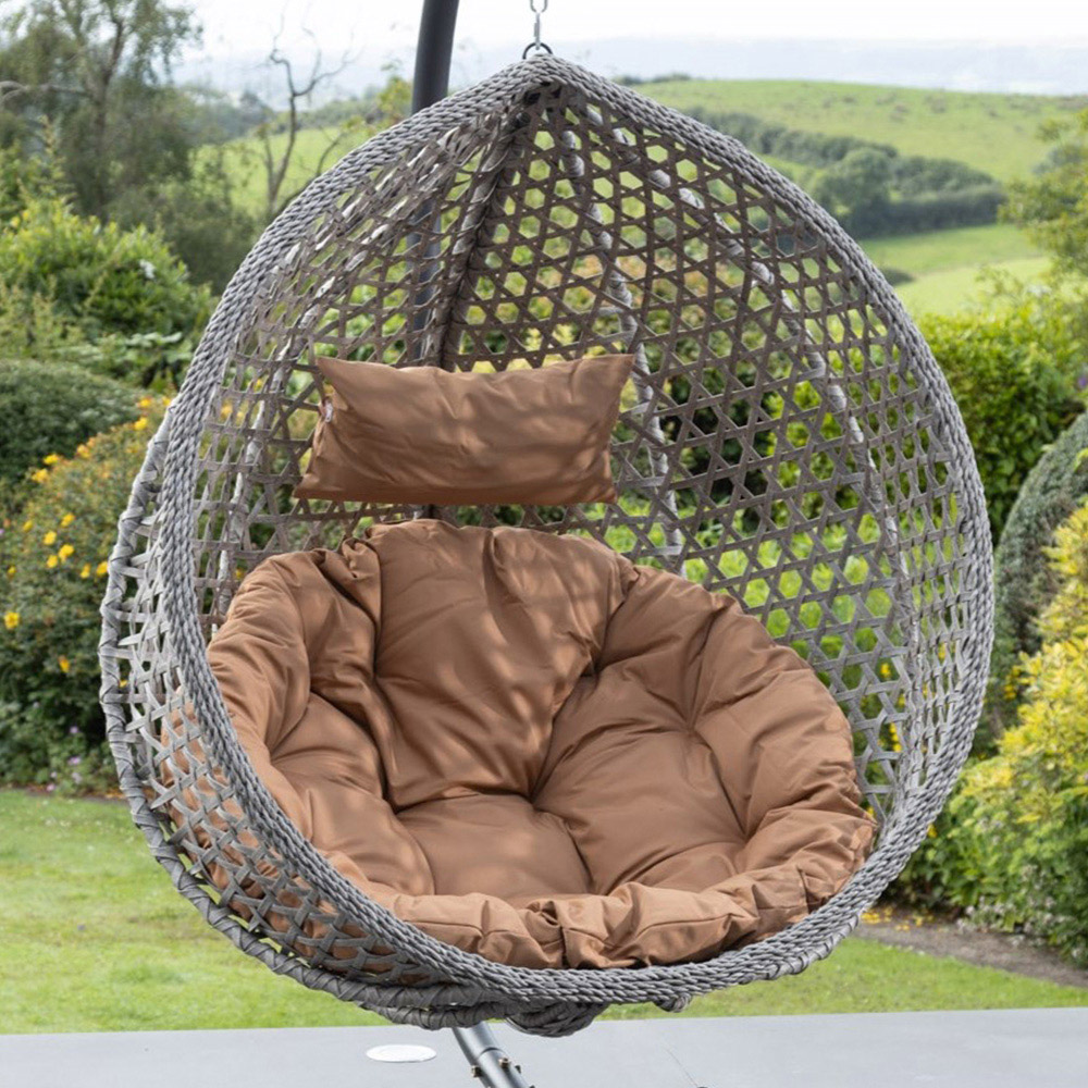 Artemis Home Ibstone Brown Swing Egg Pod Chair Image 2