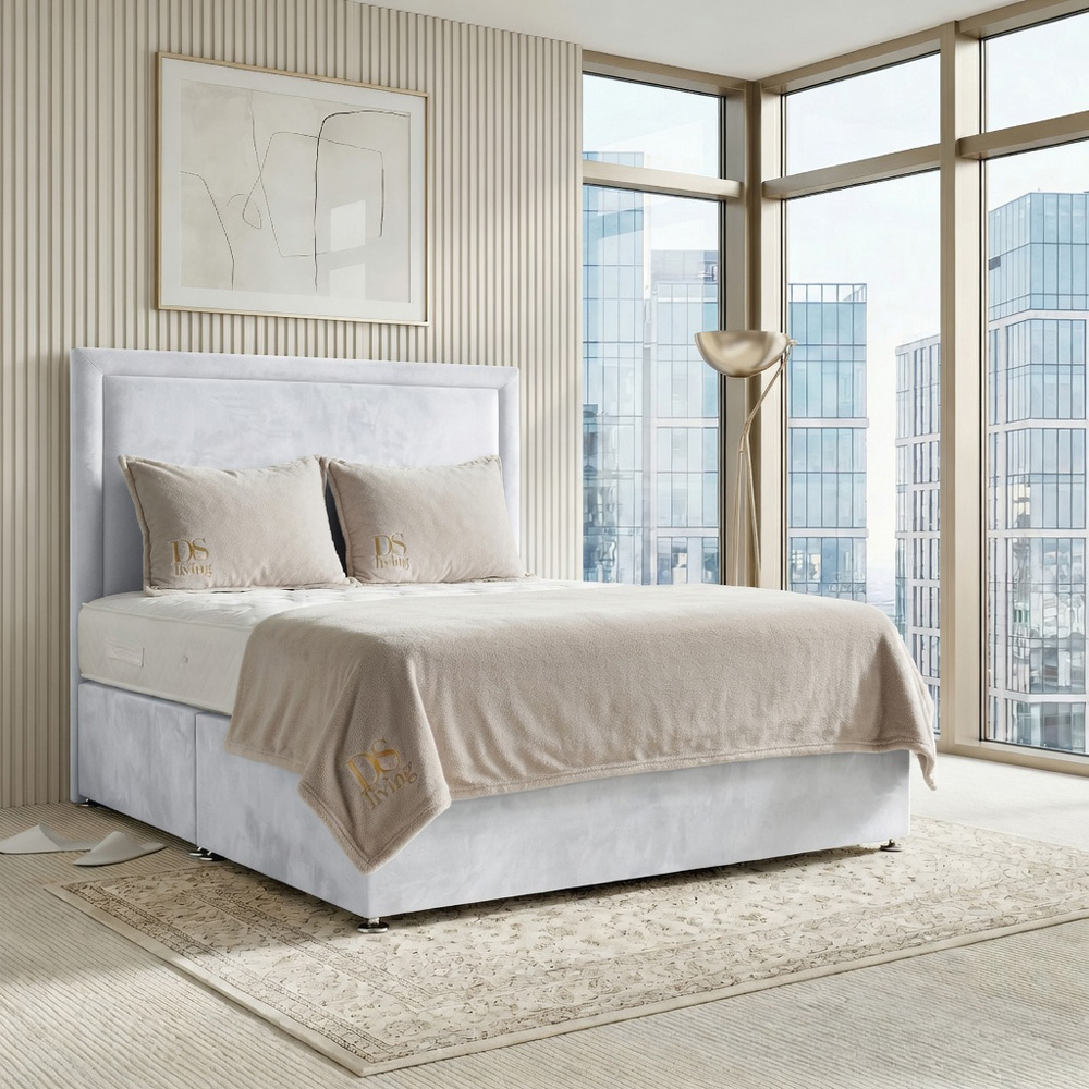 DS Living Velmont Double White Plush Divan Bed Image 3