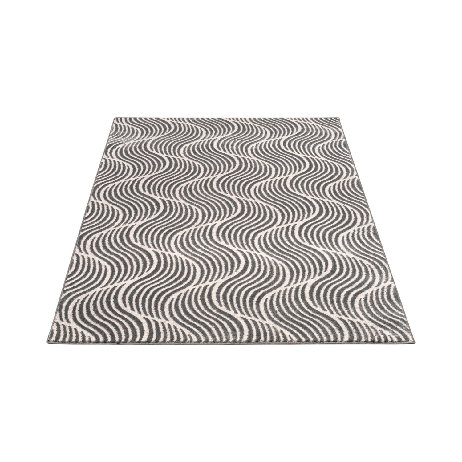 Boutique Swirl Rug Black and Cream 170cm Image 2
