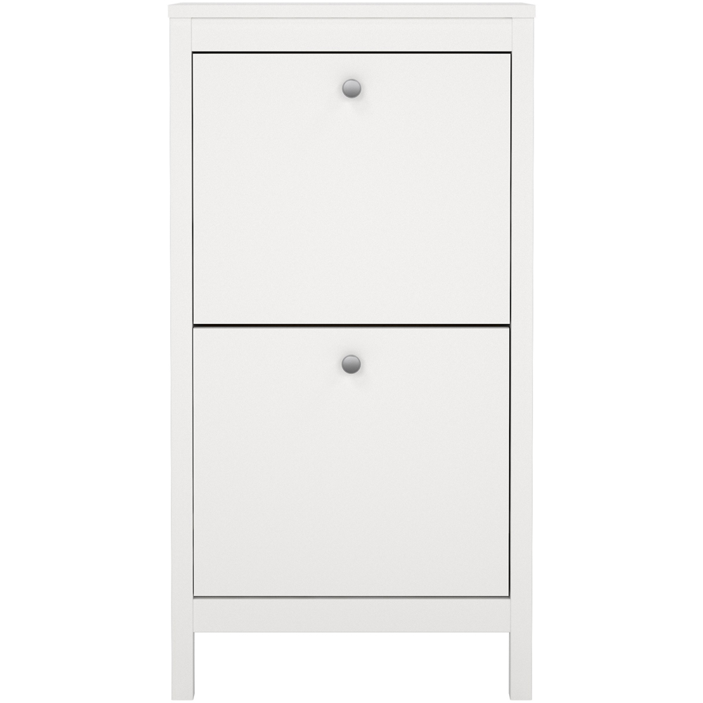 Florence Madrid 2 Flip Down Doors White Shoe Cabinet Image 3