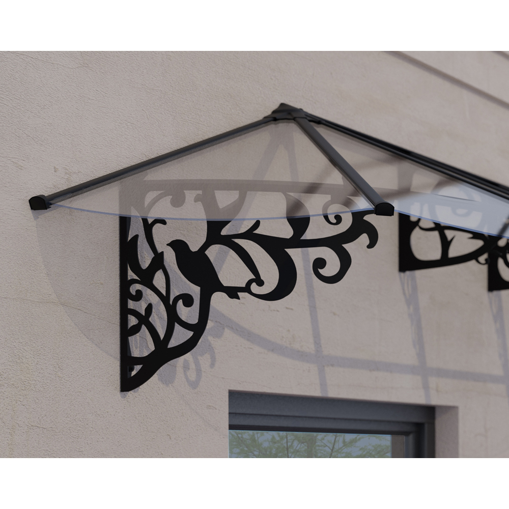 Palram Canopia Lily 2130 Black Clear Door Canopy 2.1 x 0.9m Image 4