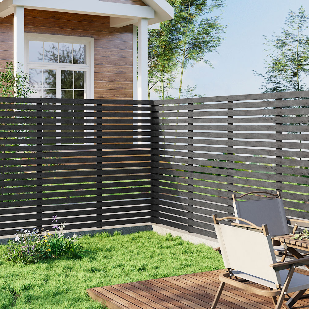 Living and Home 6 x 4ft Wooden Slatted Garden Fence Gate Image 1