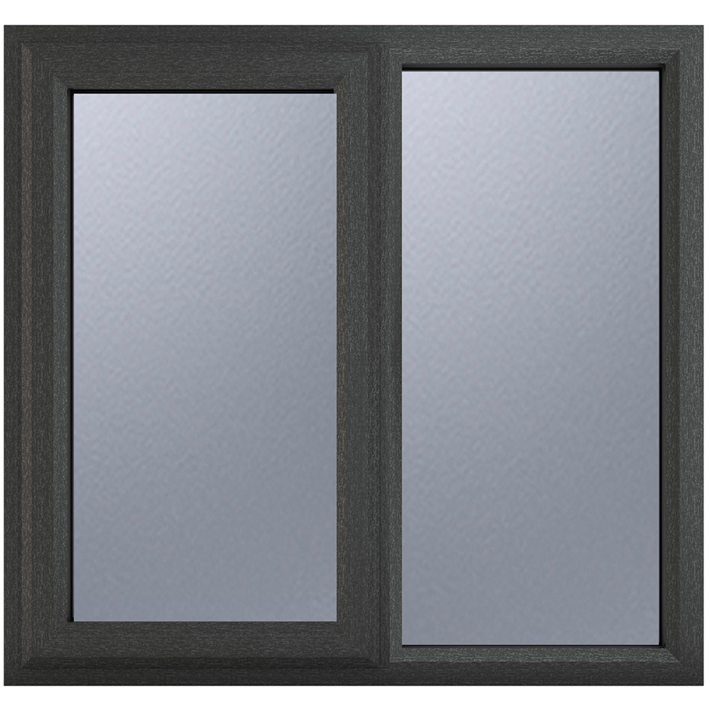 Crystal uPVC Double Glazed Window LH Side Hung Next to a Fixed Grey White Obscure Glass 1190x1040mm Image 1