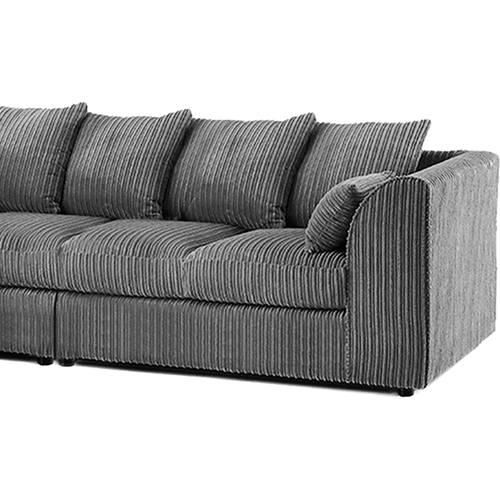 Luxor 4 Seater Grey Jumbo Cord Left Hand Facing Scatter Back L Shaped Corner Sofa Set Image 3