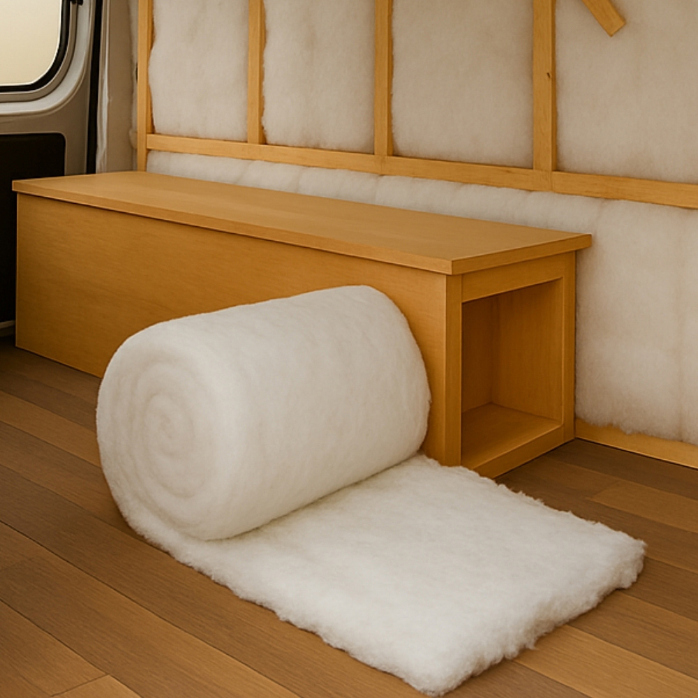 Green Loft White Non-Itch Polyester Thermal Lining Campervan Insulation Roll 5m x 570 x 50mm Image 2