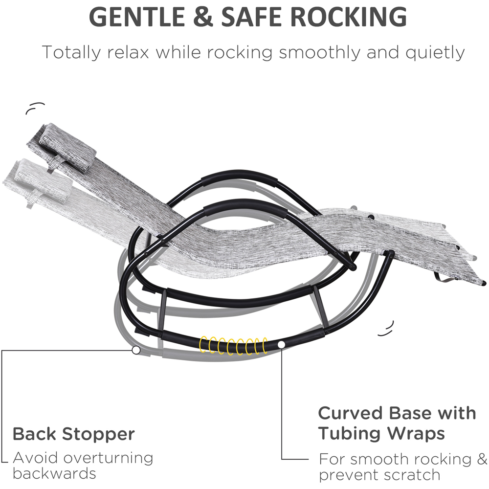 Outsunny Grey Zero Gravity Folding Rocking Recliner Chair Image 5