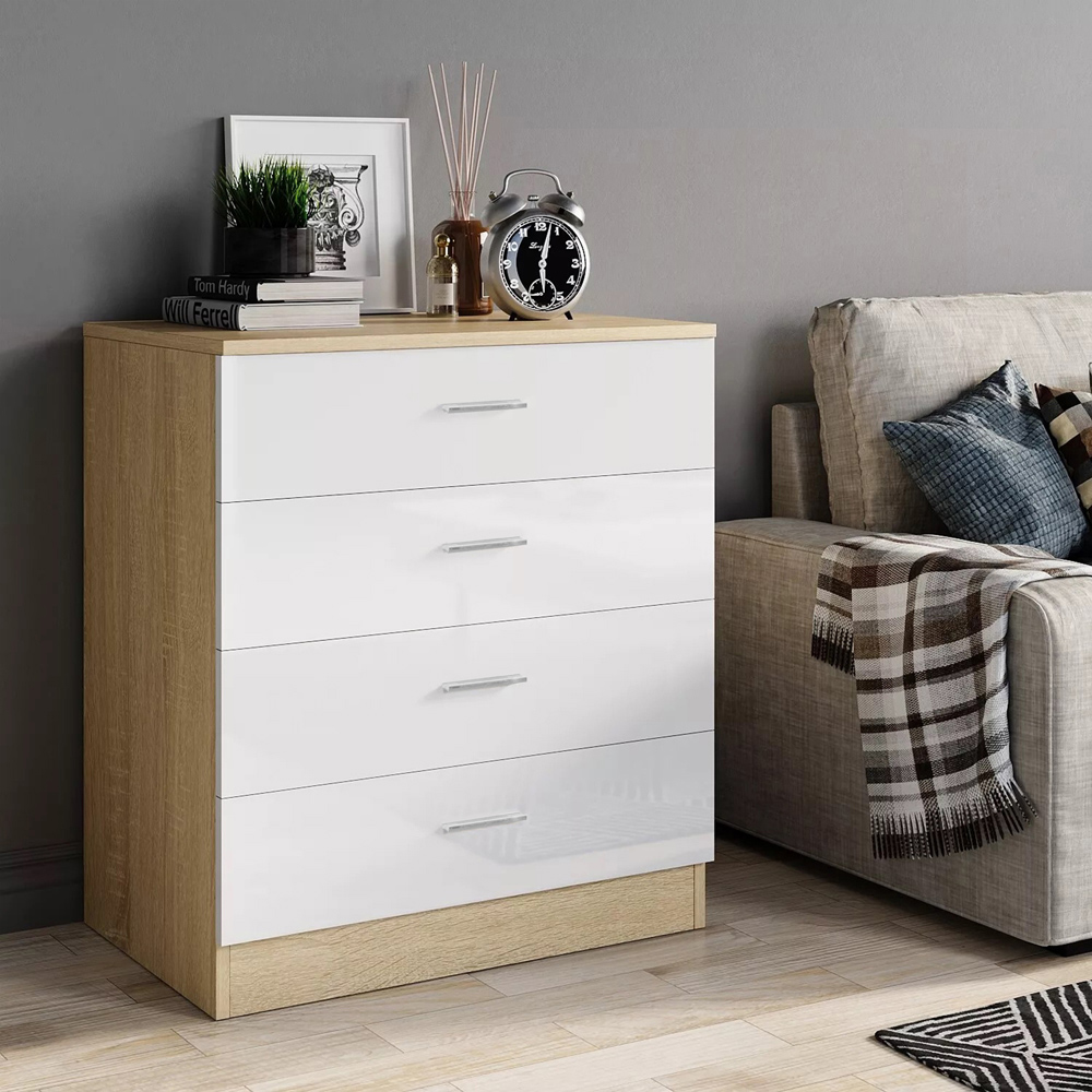 Brooklyn White High Gloss 3 Piece Bedroom Furniture Set Image 6