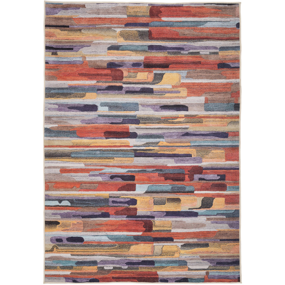 Kukoon Abstract Soft Chenille Multicolour Washable Rug 120 x 170cm Image 1