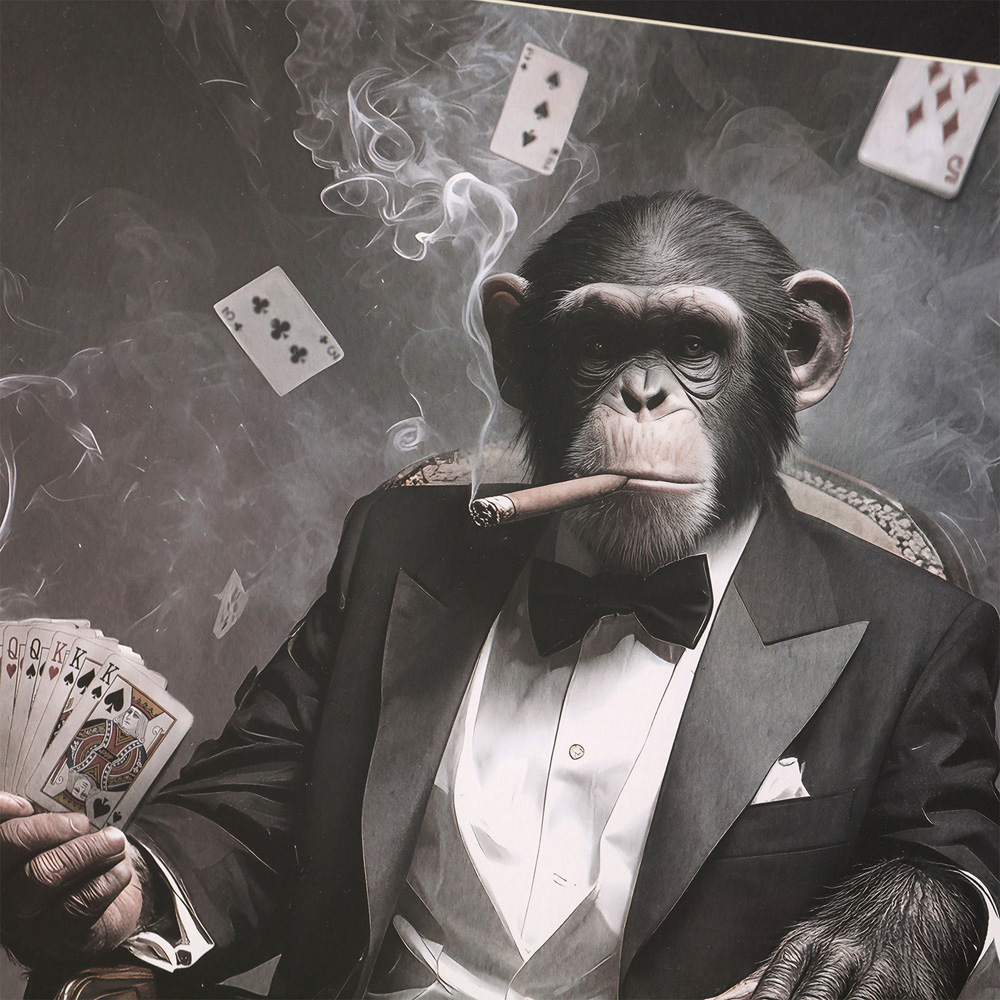 Monkey Business Monochrome Framed Art Image 3