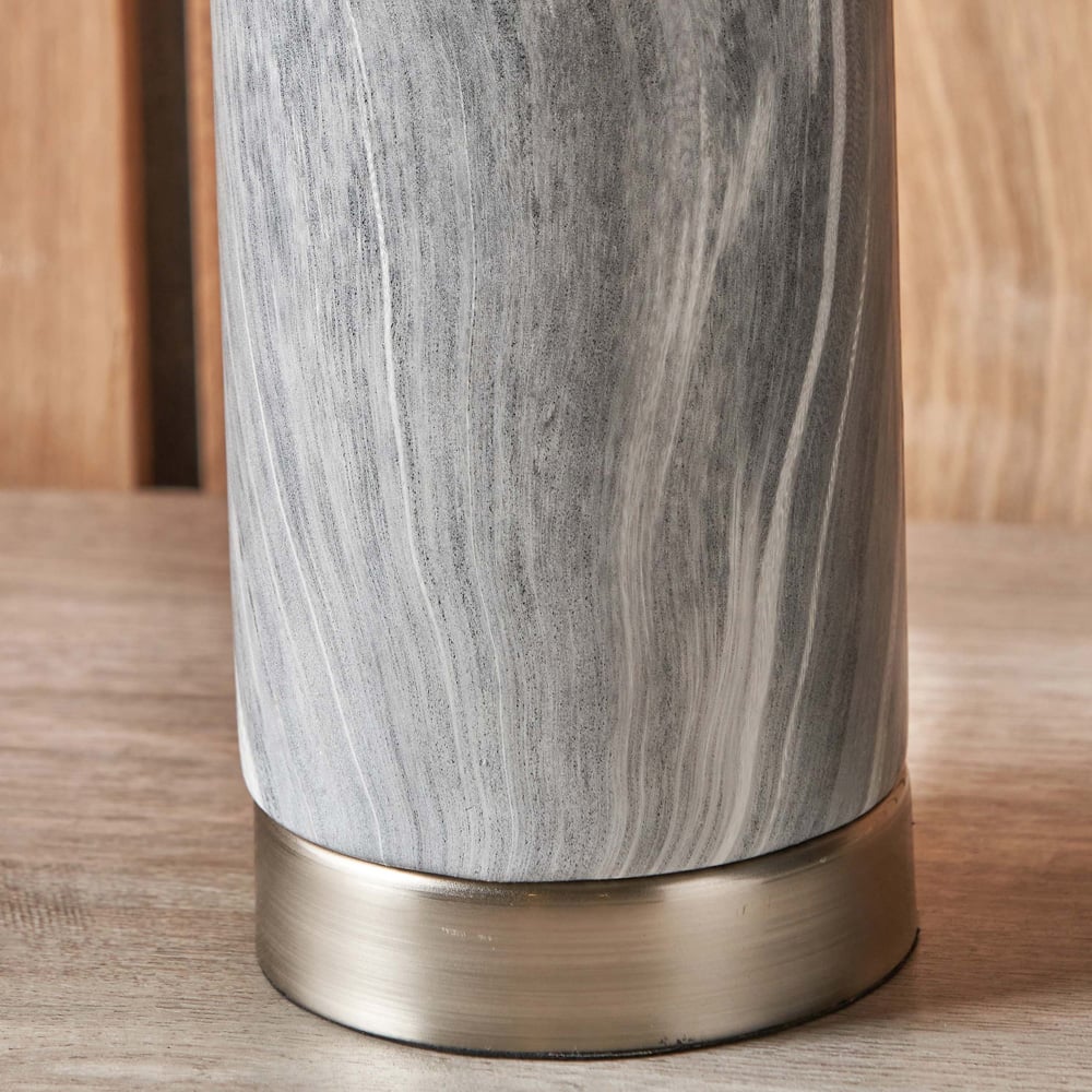 Pacific Lifestyle Carrara Grey Marble Effect Ceramic Tall Table Lamp Image 4