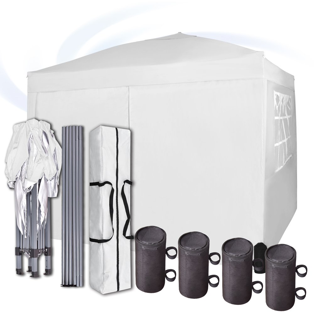 White Pop Up Outdoor Canopy Tent with Removable Sidewalls 3 x 3m Image 4