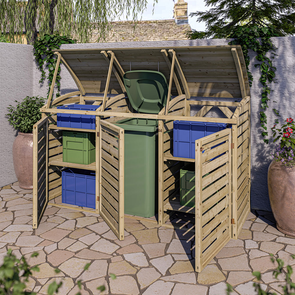 Rowlinson Single Bin Storage Unit with Double Box Store Image 7