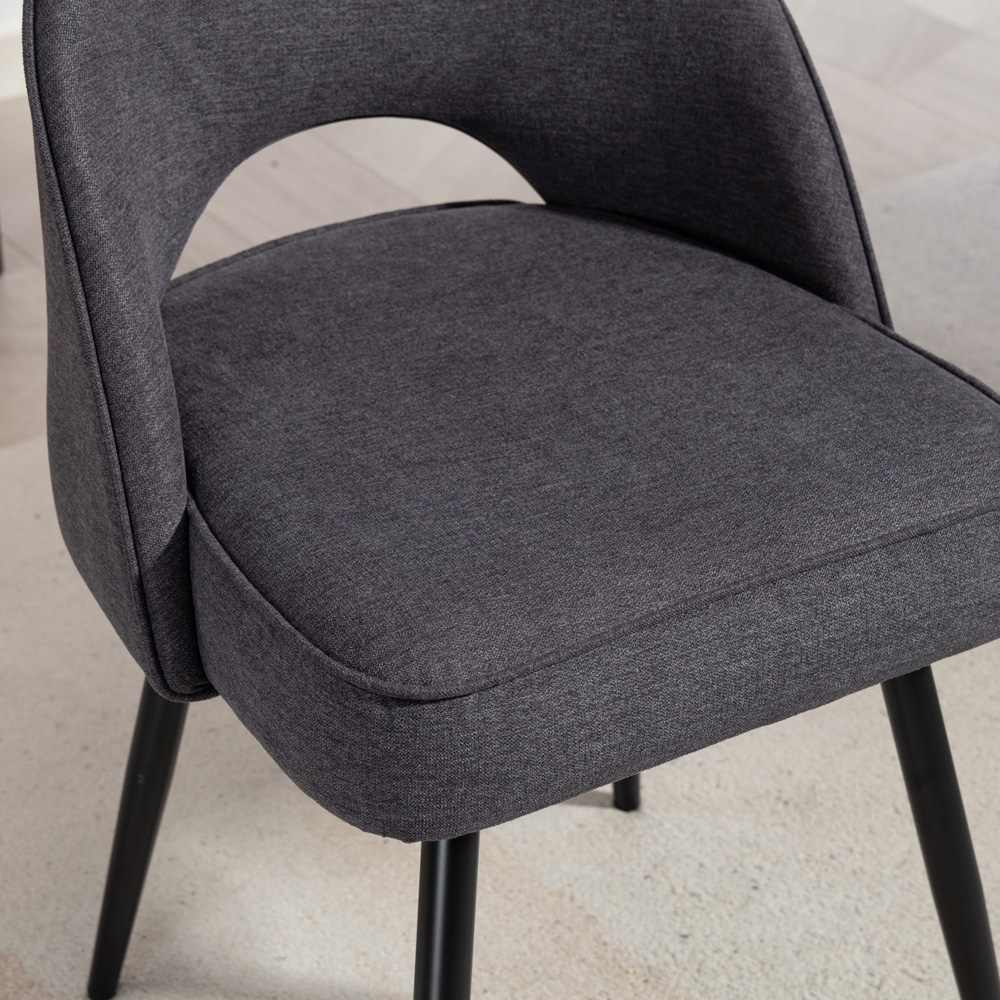 Artemis Home Ashley Set of 2 Charcoal Grey Dining Chairs Image 2