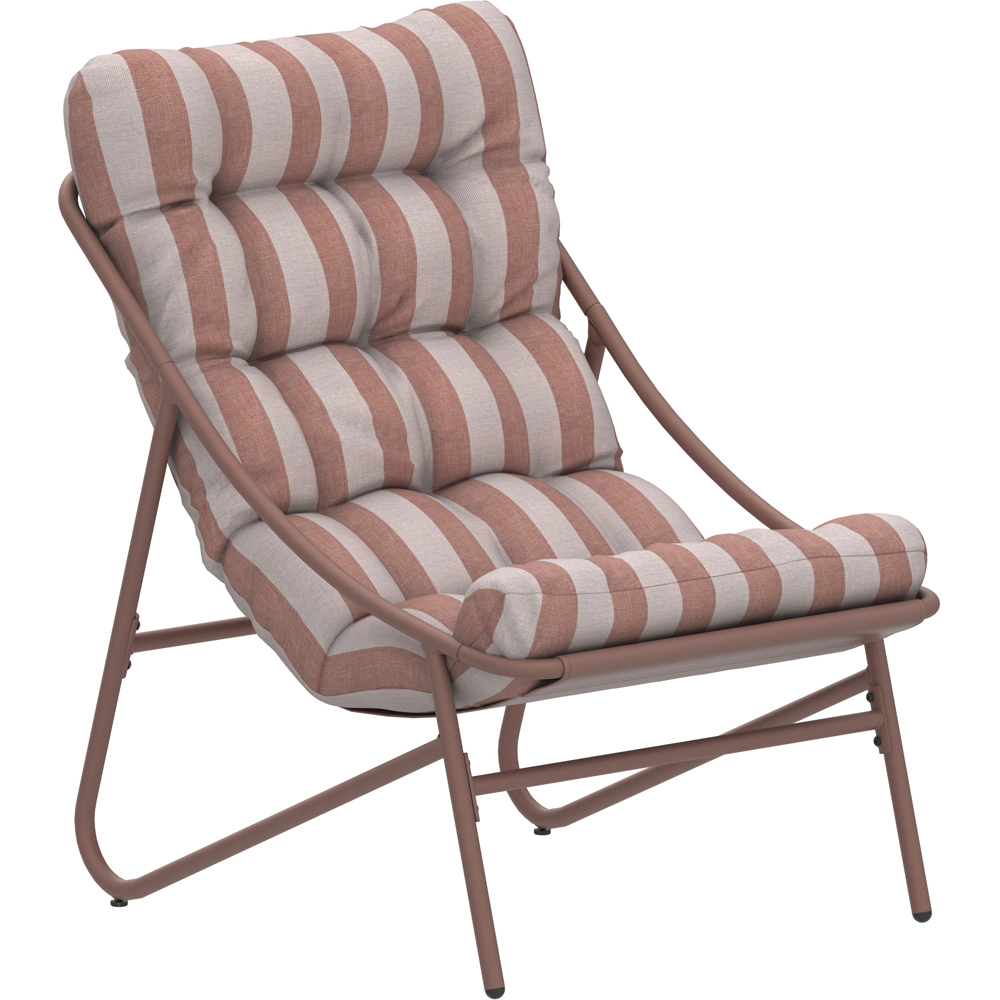 Charles Bentley Porto 2 Seater Terracotta Stripe Olefin Fabric Garden Bistro Set Image 3