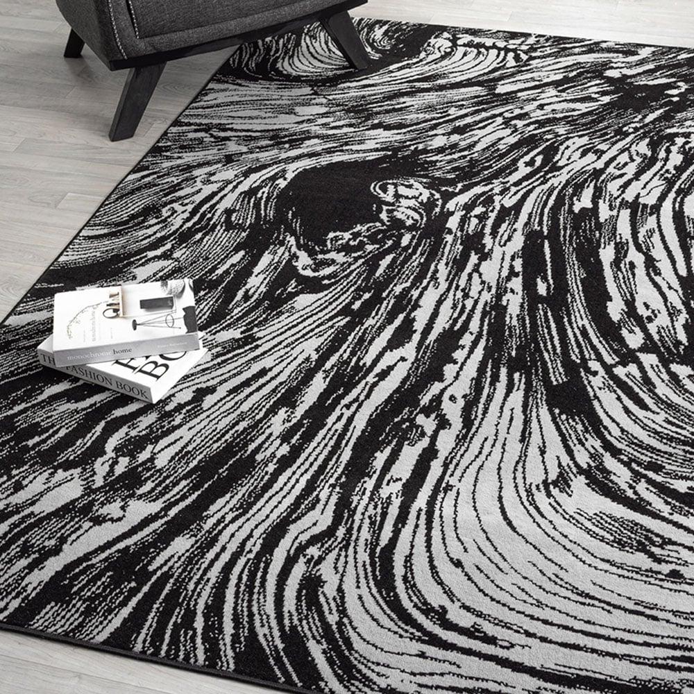Desire Rugs Obsidian Grey Whirlpool Rug 120 x 170cm Image 3