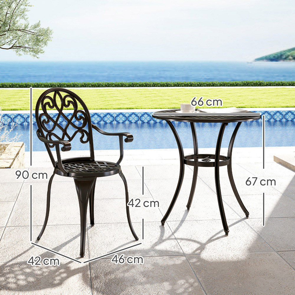 Outsunny 2 Seater Bistro Set Black Image 8