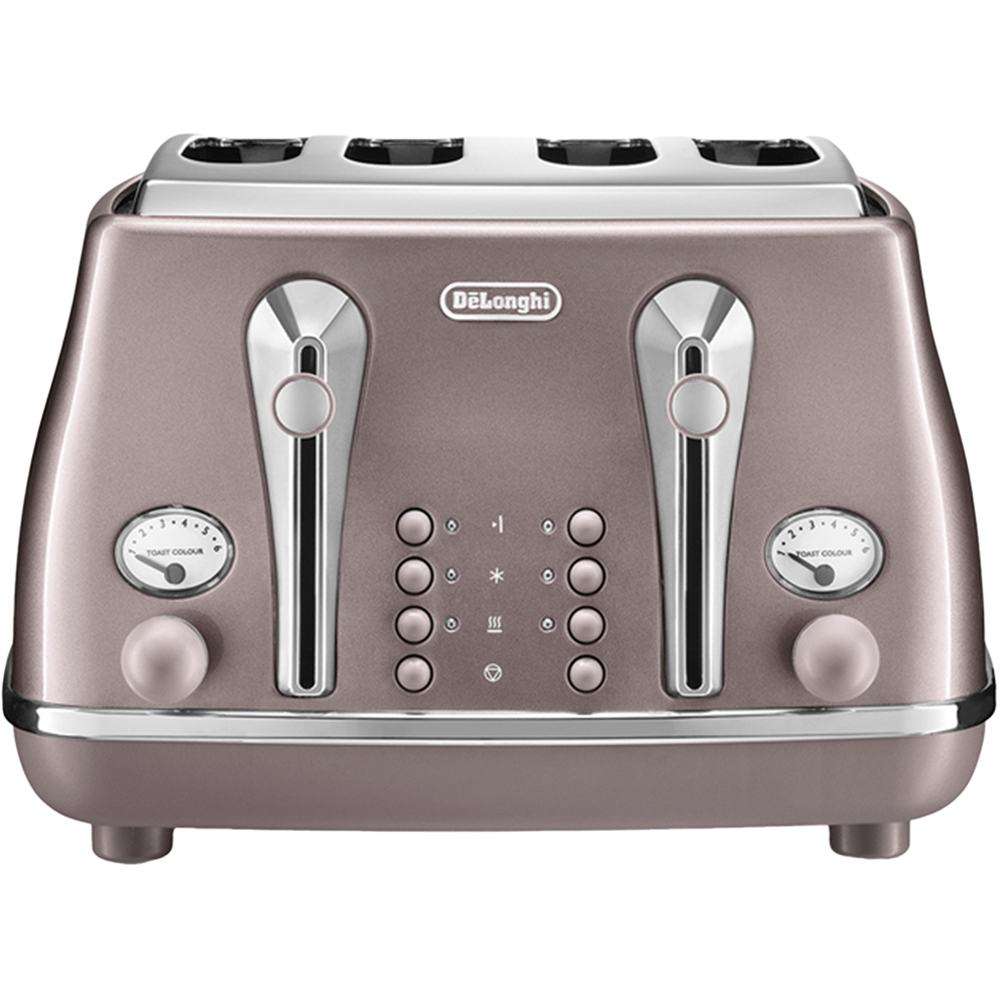 De'Longhi Icona Metallics DLPK14 Pink 1.7L Kettle and 4 Slice Toaster Set Image 2