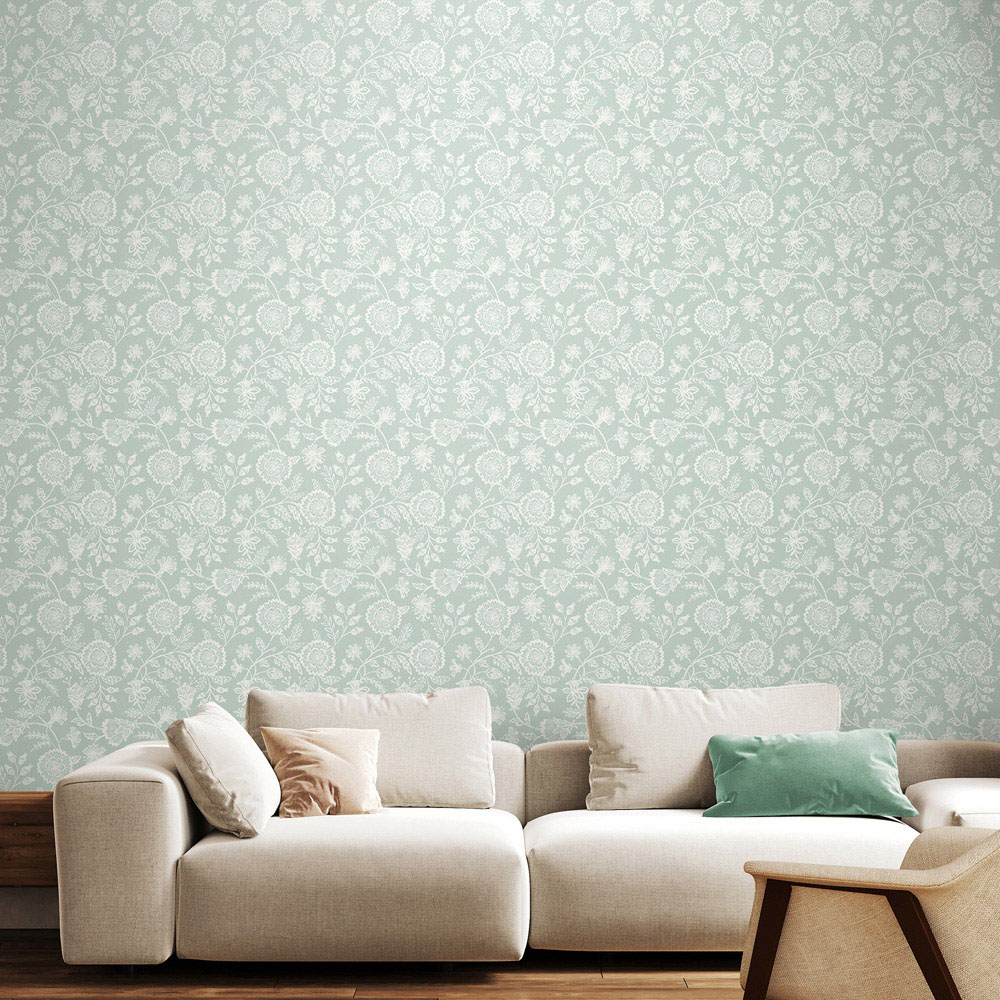 Hoopla Walls Purity Evelyn Trai Blue Wallpaper Image 2