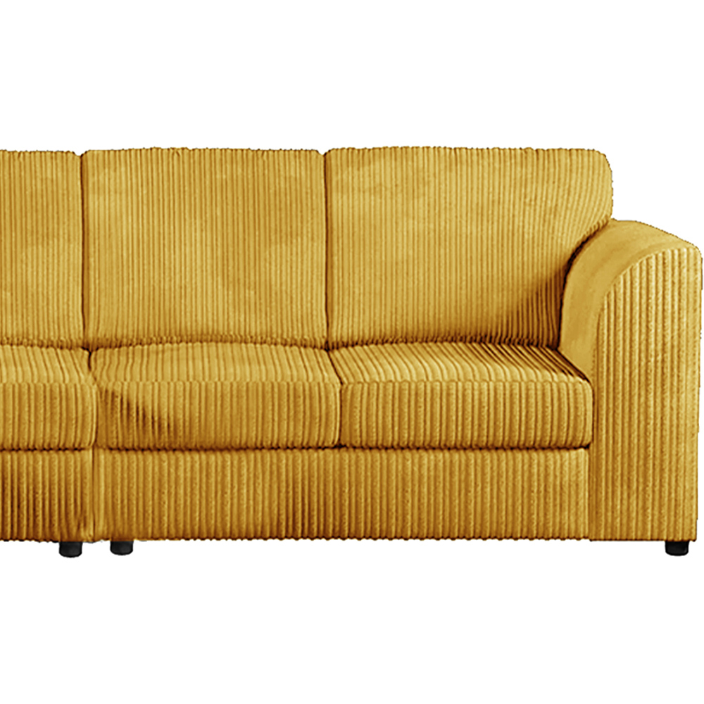 Luxor 4 Seater Mustard Jumbo Cord Left Hand Facing Full Back L Shaped Corner Sofa Set Image 4