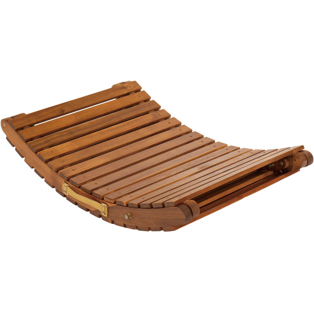 Charles Bentley Wooden Curved Foldable Sun Lounger Image 5
