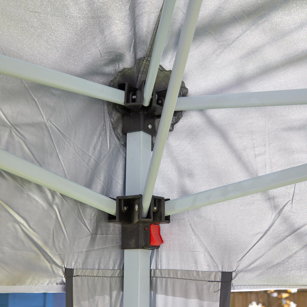 Home Source 2 x 2m Grey Easy Up Garden Outdoor Gazebo with Bag Image 5