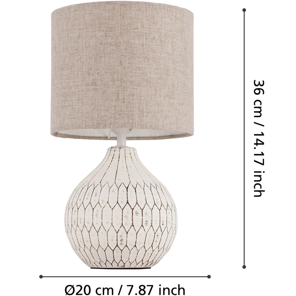 EGLO Bellariva 3 White Ceramic and Fabric Shade Table Lamp Image 5