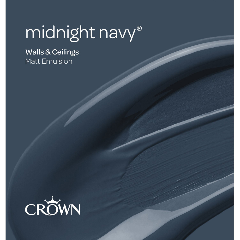 Crown Breatheasy Walls & Ceilings Midnight Navy Matt Emulsion Paint 2.5L Image 9