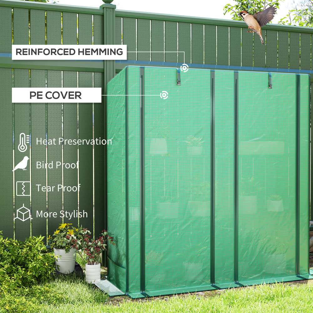 Outsunny 3 Tier Green Lean To 4.9 x 4.7ft Mini Greenhouse Image 8